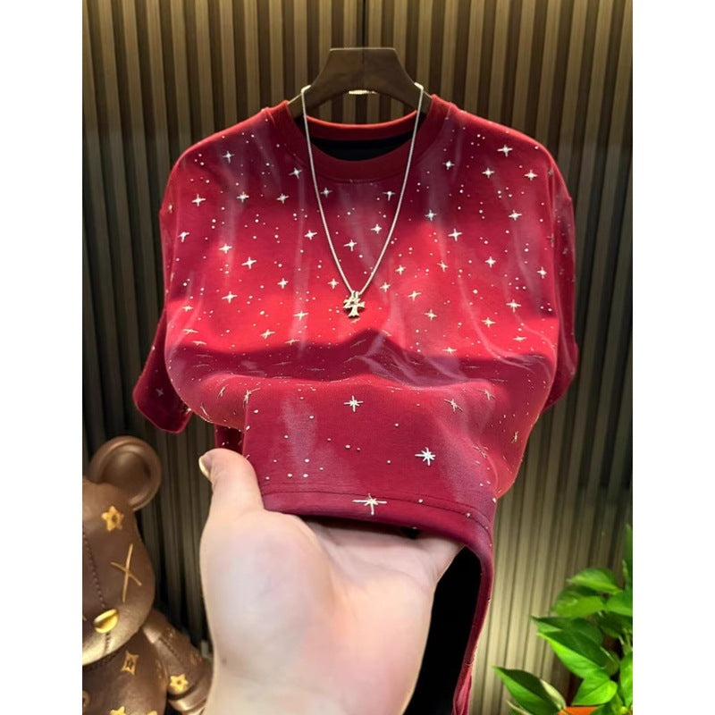 High elastic starry sky T-shirt