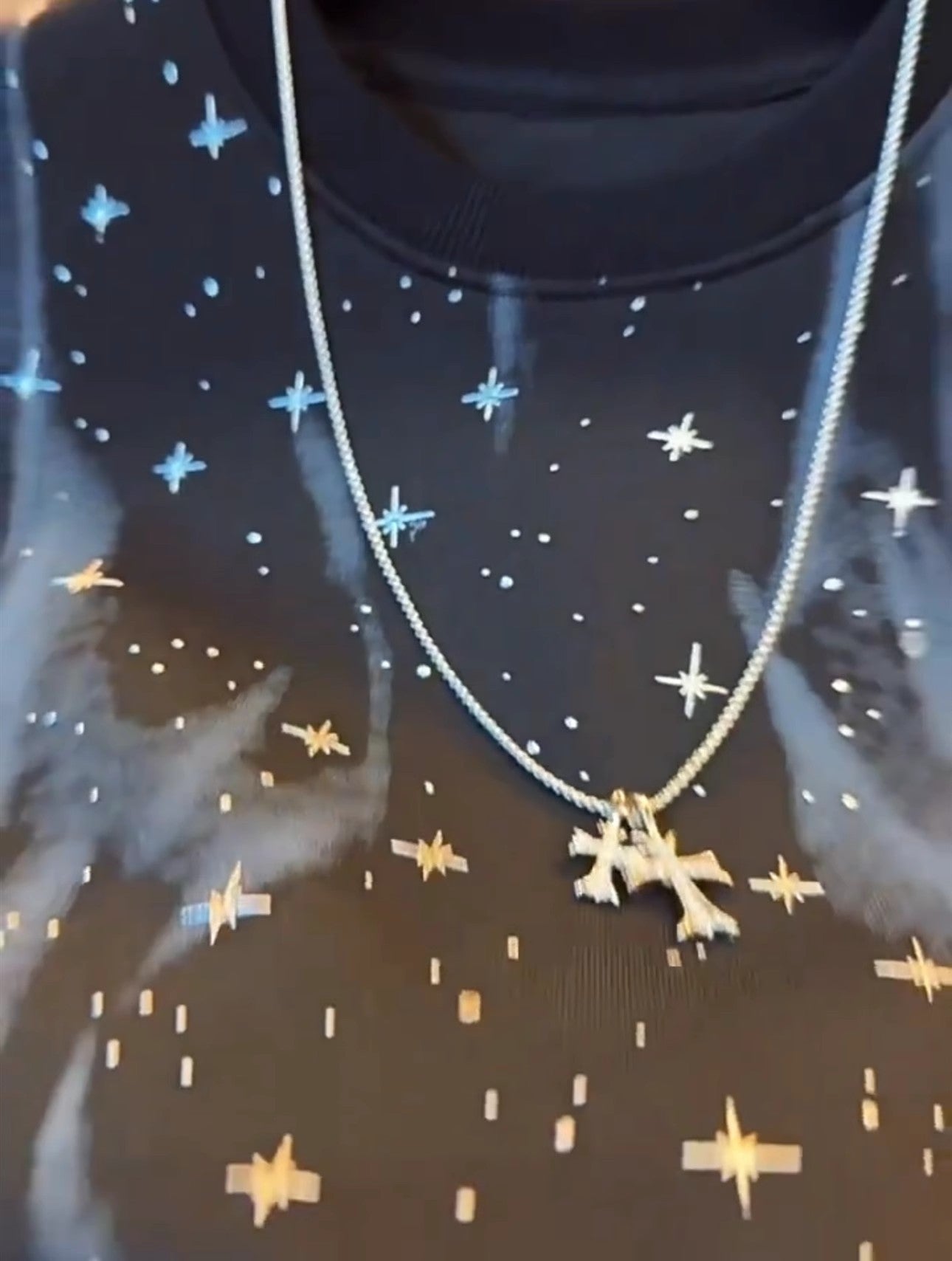 High elastic starry sky T-shirt