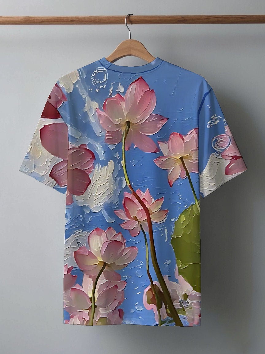 Butterfly Men's short-sleeved T-shirt summer T-shirt top full of print