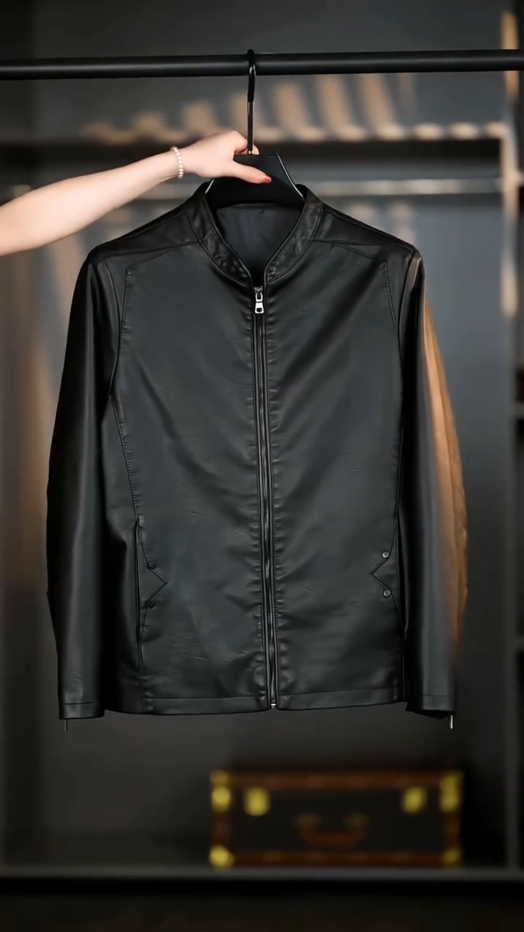 High-end leather jacket