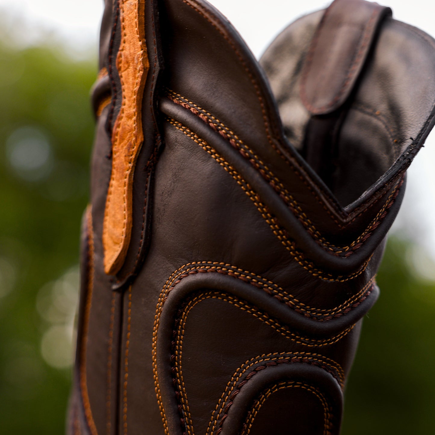 Matte Rustic Honey Leather Boots - Square Toe