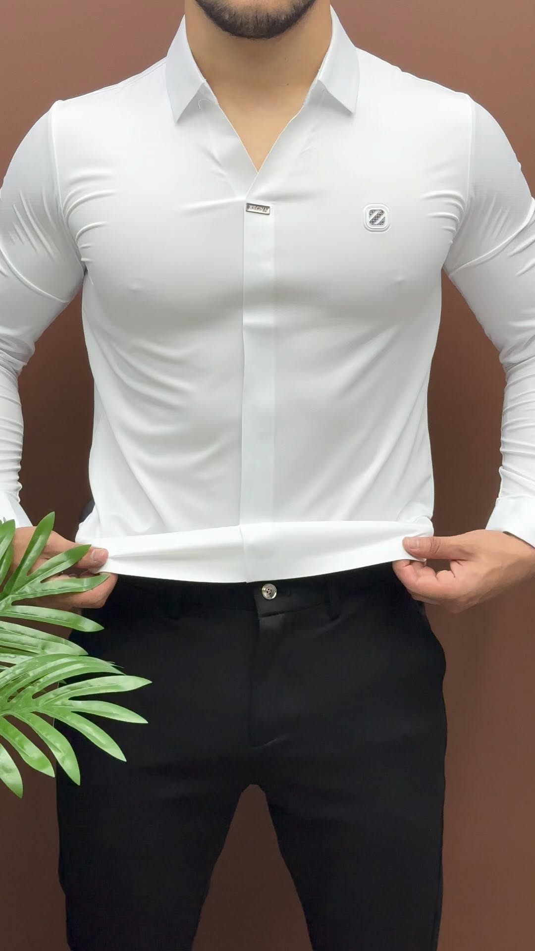 Non-iron four-sided stretch men's shirt
