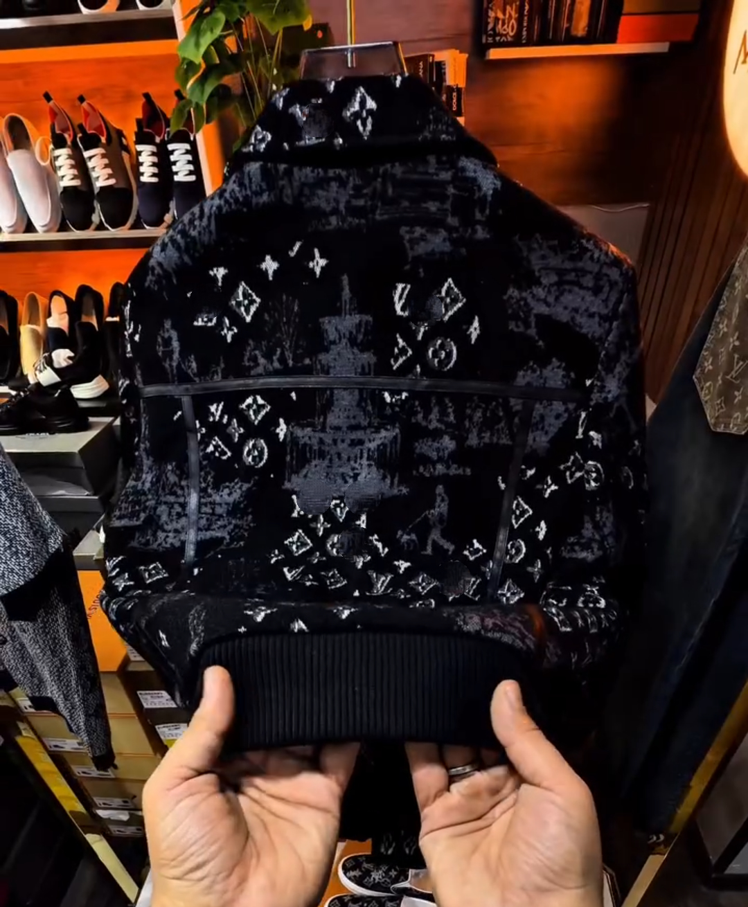 Printed thick warm jacket