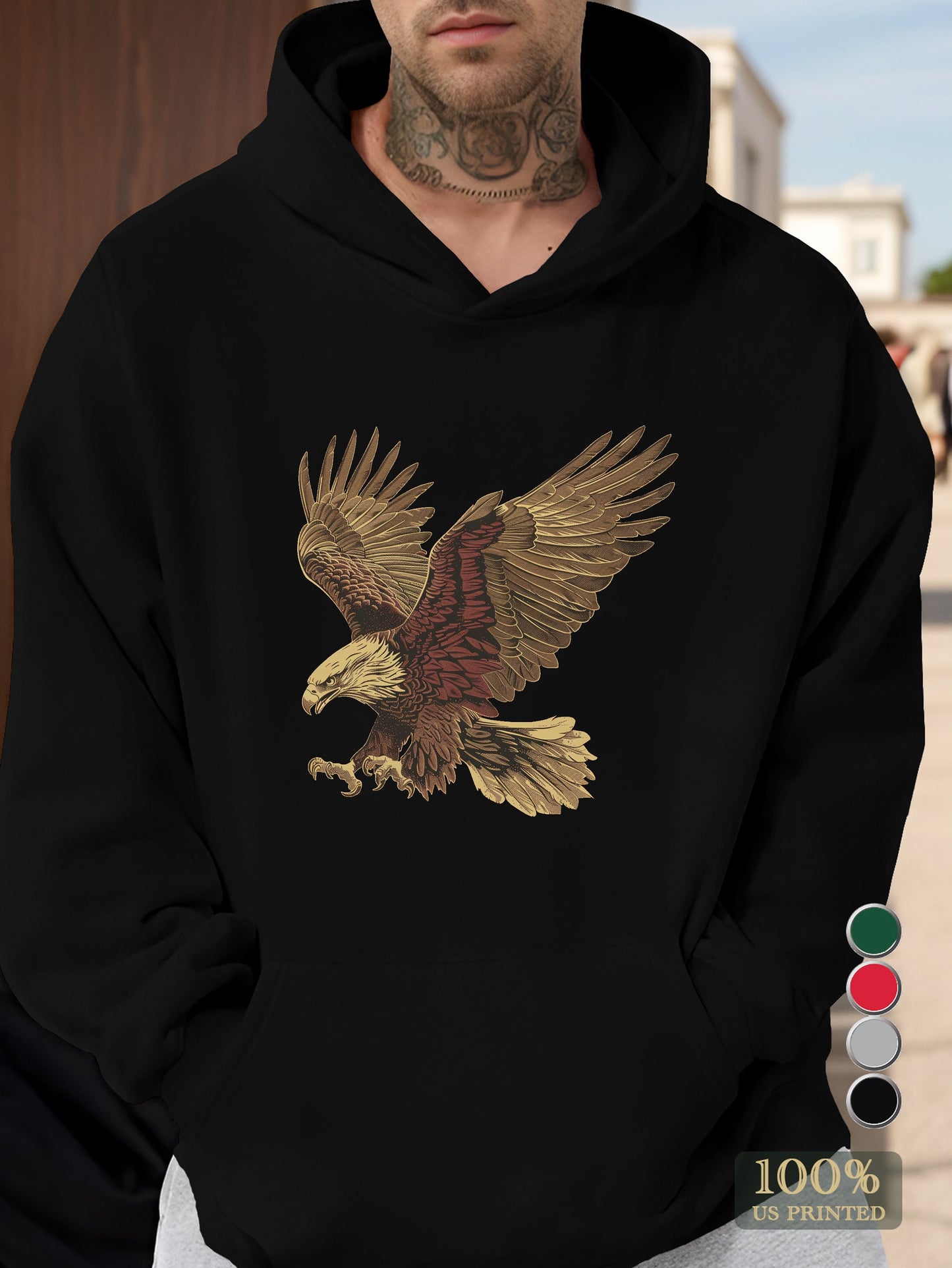 An emblem of American freedom Men's hooded sweatshirt