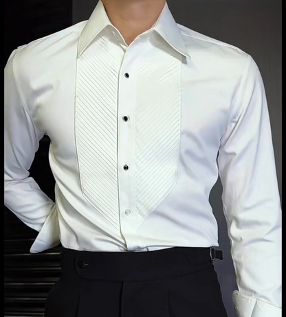 Men's solid color high-end shirt