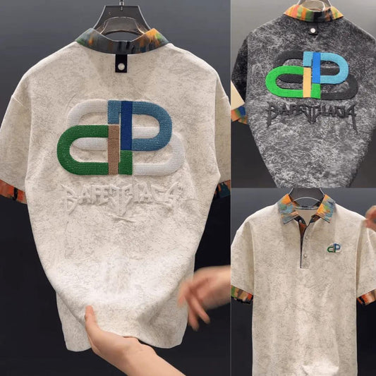 Jacquard Lapel Polo Shirt