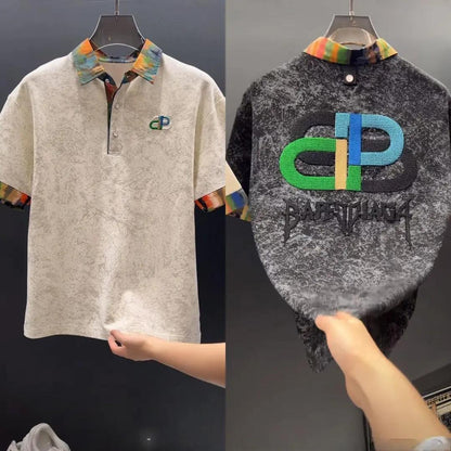 Jacquard Lapel Polo Shirt