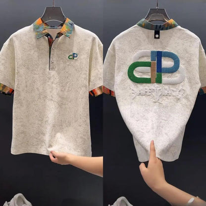Jacquard Lapel Polo Shirt