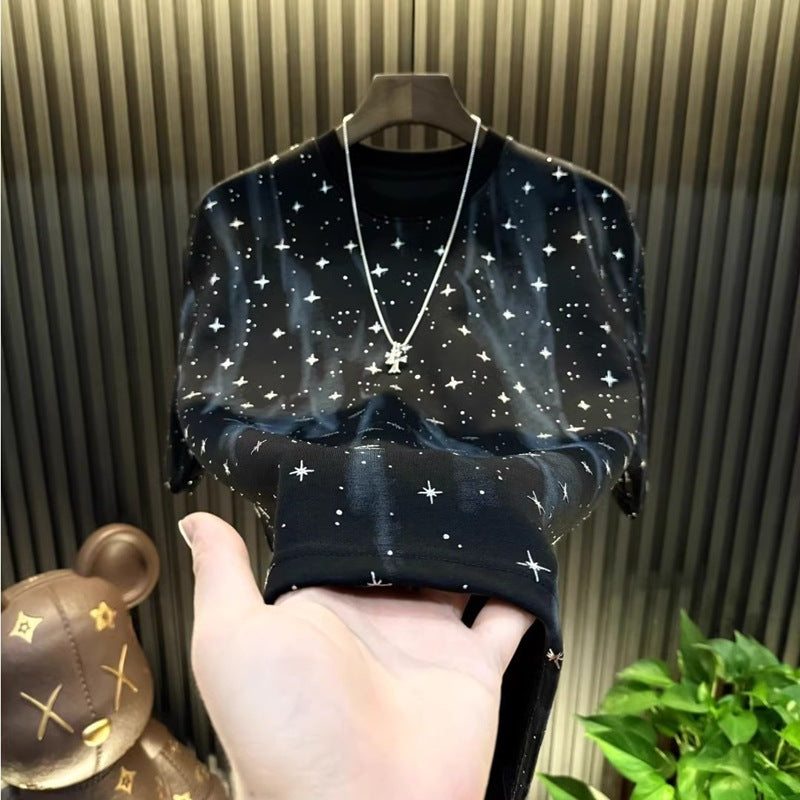 High elastic starry sky T-shirt