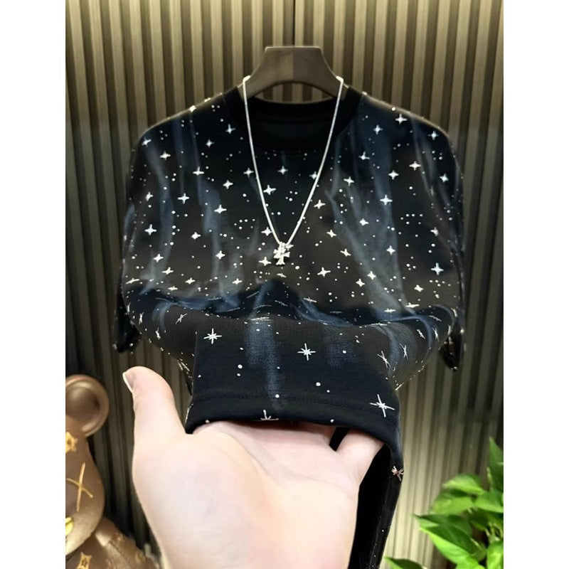 High elastic starry sky T-shirt
