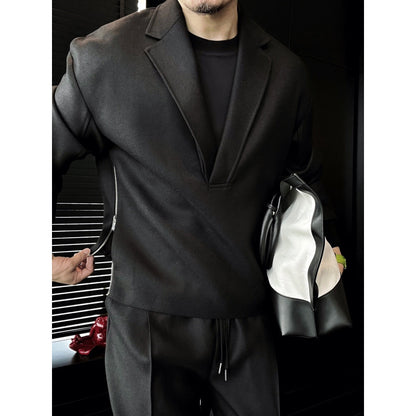 Two-piece suit with double side zippers