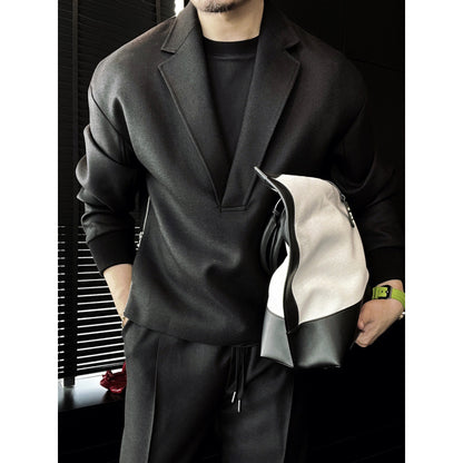 Two-piece suit with double side zippers