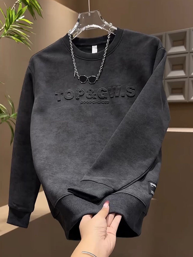 Letter-dyed casual fashion sweatshirt