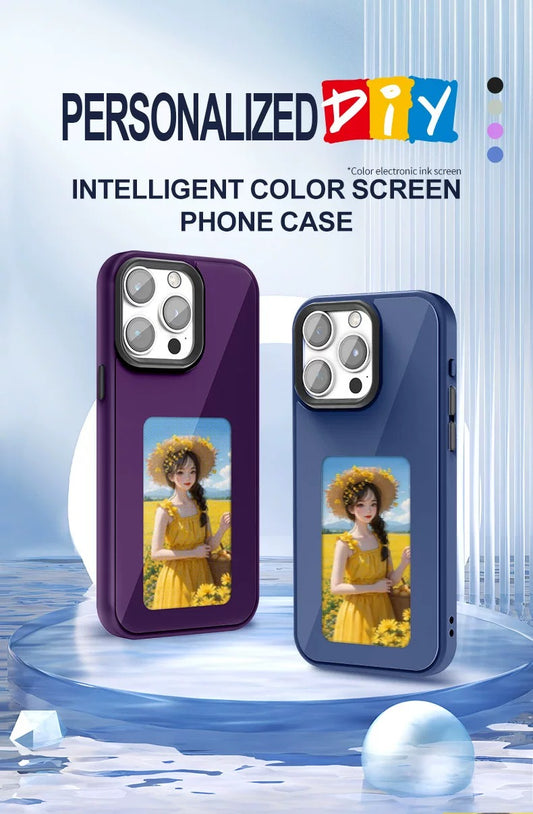 NFC Smart Ink Screen Magnetic Phone Case DIY Protective Cover
