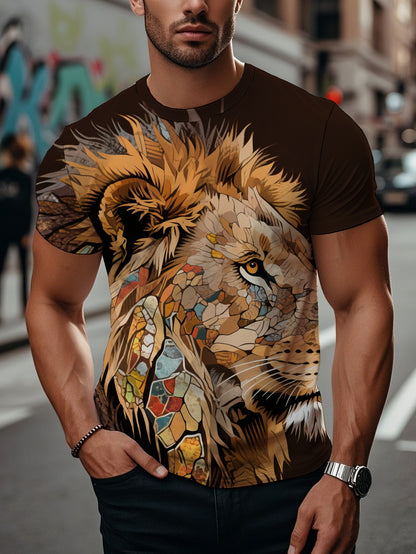 Flower Men's short-sleeved T-shirt summer T-shirt top full of print