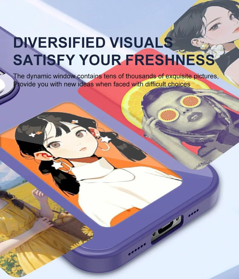 NFC Smart Ink Screen Magnetic Phone Case DIY Protective Cover