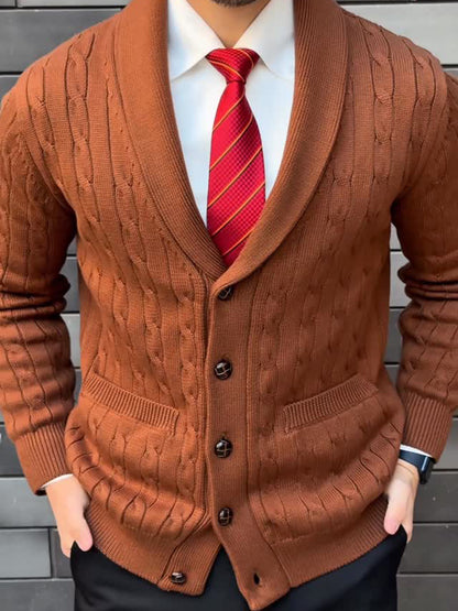 Men's Knitted Casual Thick Sweater Cardigan