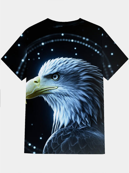 Gradient Color Men's short-sleeved T-shirt summer T-shirt top full of print