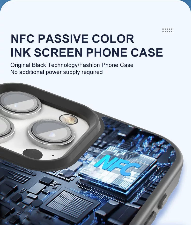 NFC Smart Ink Screen Magnetic Phone Case DIY Protective Cover