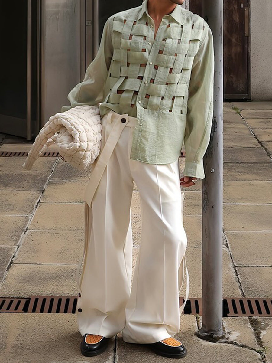 Men's Woven Cut-out Shirt