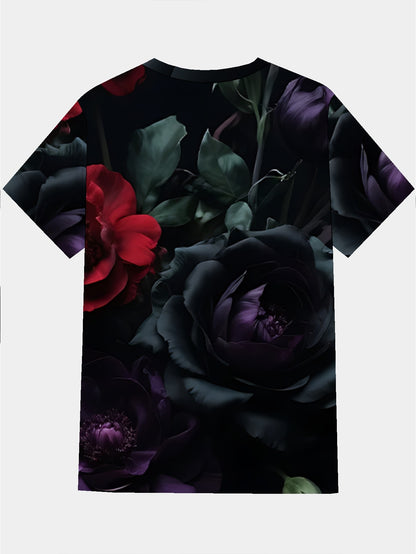Simple Color Men's short-sleeved T-shirt summer T-shirt top full of print