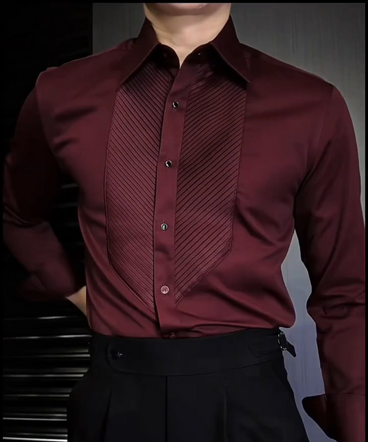 Men's solid color high-end shirt