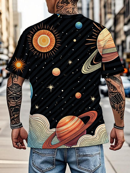 Gear Men's short-sleeved T-shirt summer T-shirt top full of print