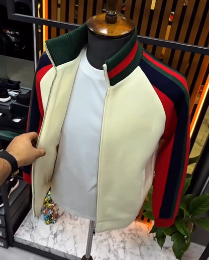 Autumn and winter color-block jacket