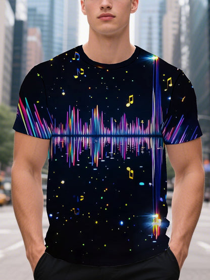 The Frequency Of Heartbeat Men's short-sleeved T-shirt summer T-shirt top full of print
