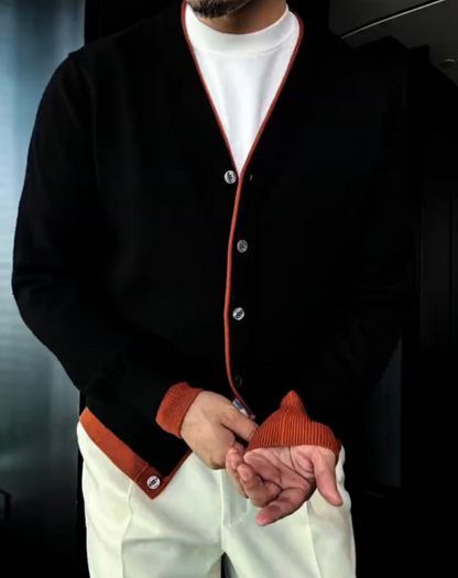 Colorblock Baseball Knit Cardigan