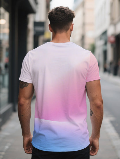 Planet Men's short-sleeved T-shirt summer T-shirt top full of print