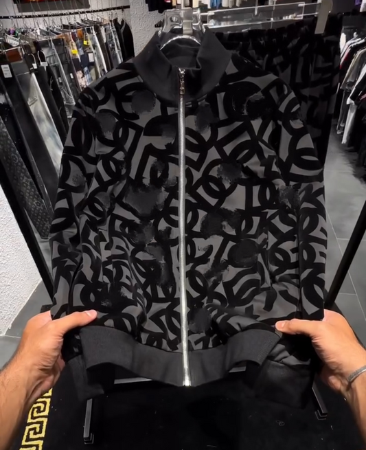 Letter print casual two-piece suit