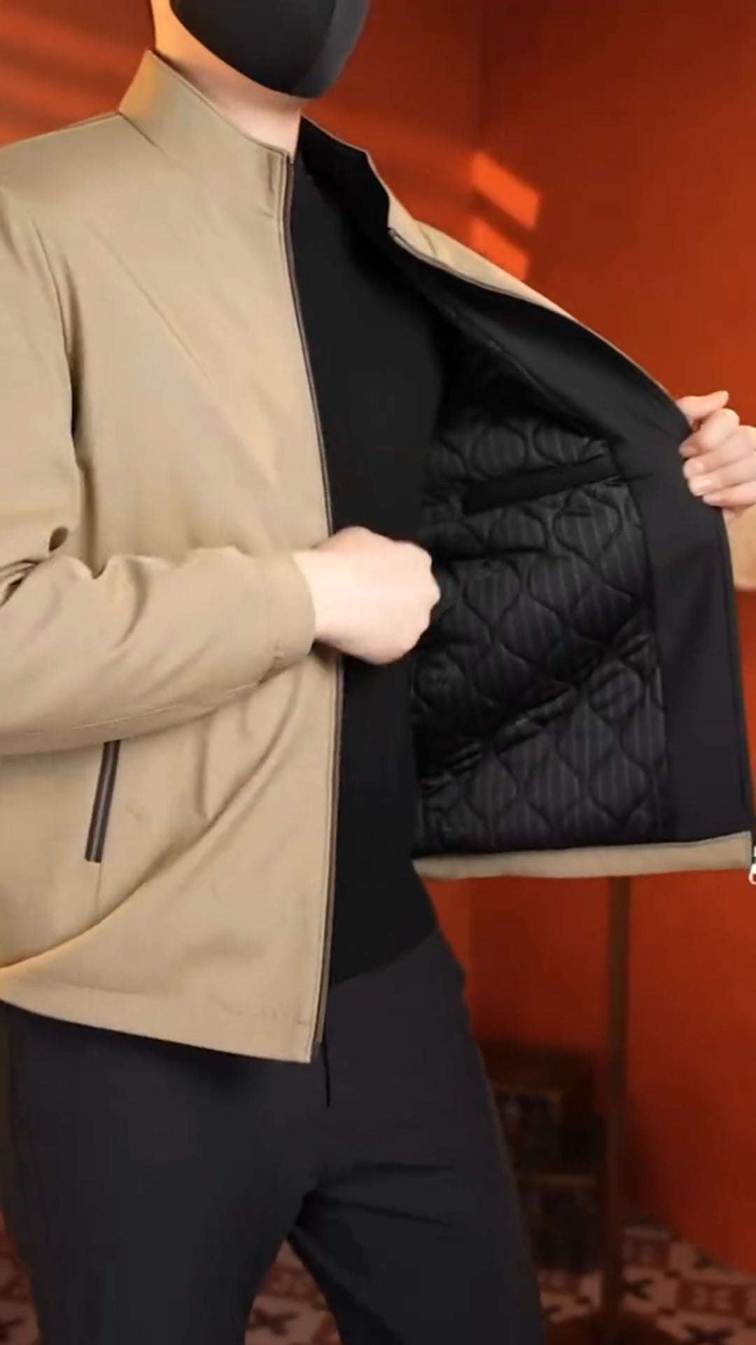 Padded thick stand collar jacket