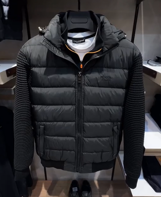 50% off ❄Classic knit patchwork thick down jacket