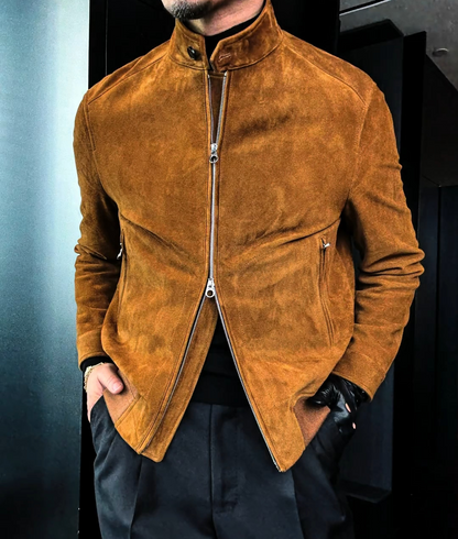Caramel brown leather jacket