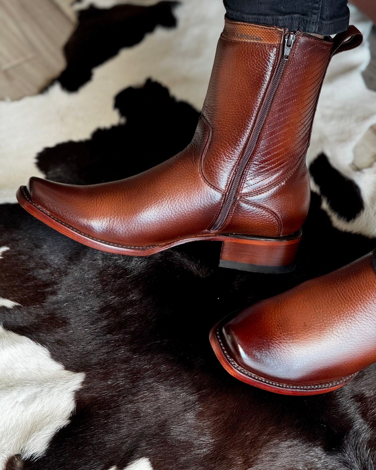 Premium Honey Buckskin Cowboy Boots