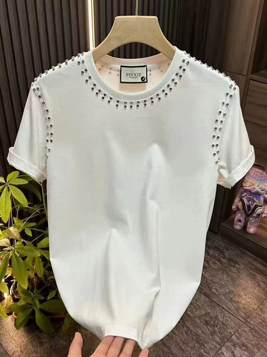 New summer rivet short sleeves