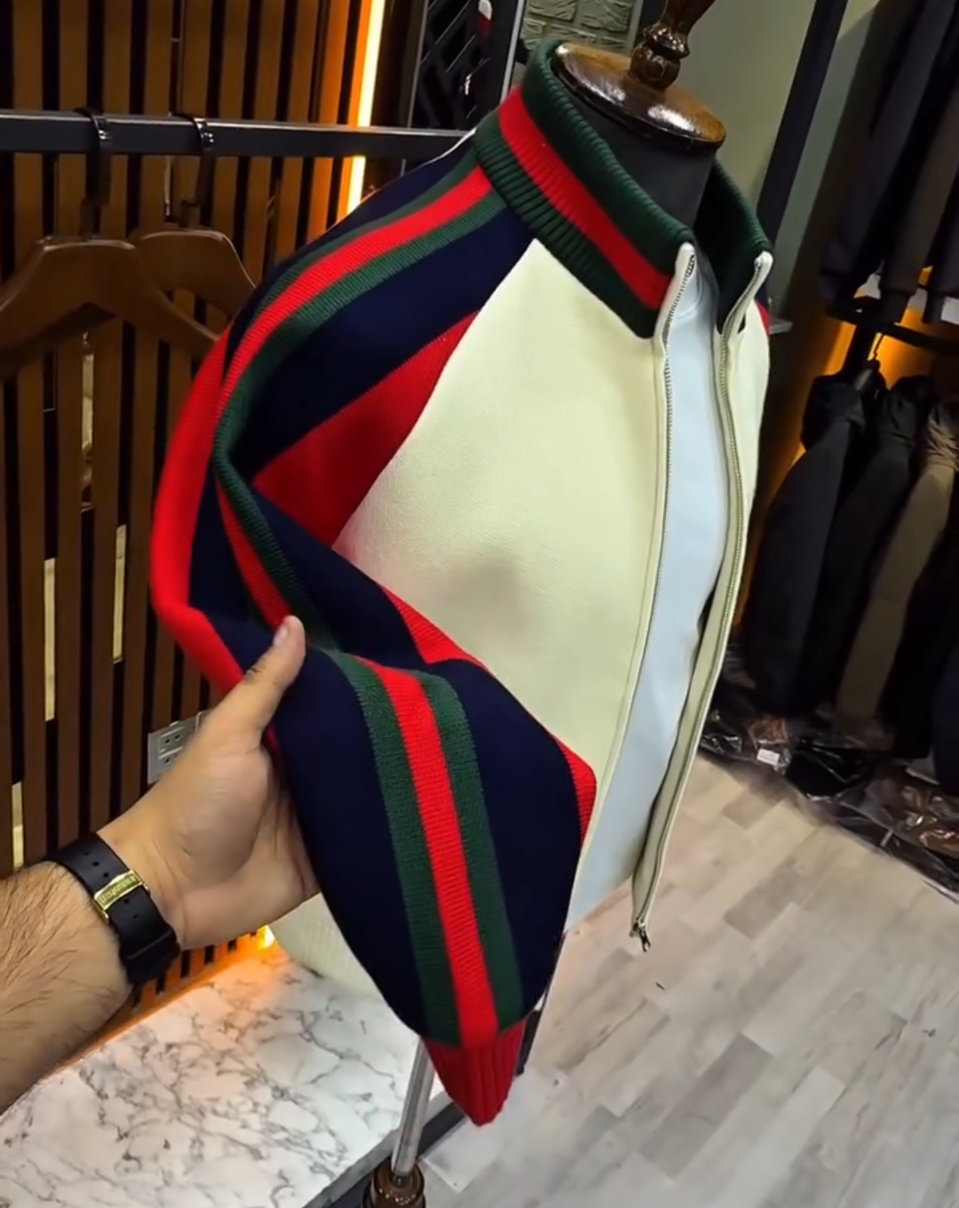 Autumn and winter color-block jacket