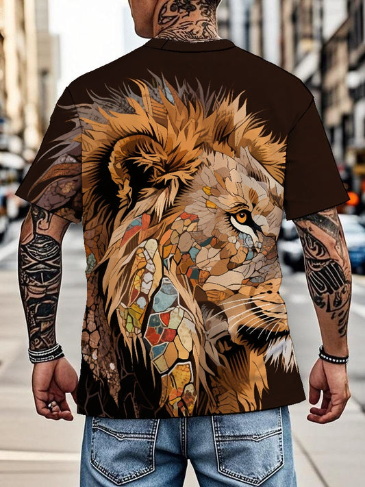 Flower Men's short-sleeved T-shirt summer T-shirt top full of print