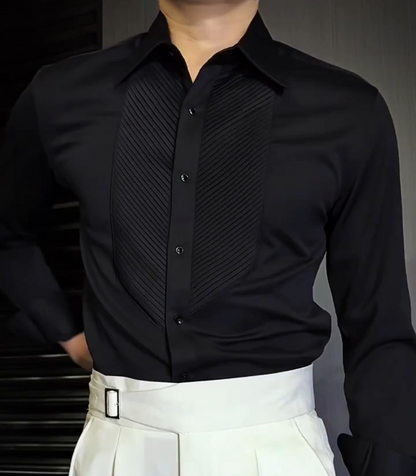 Men's solid color high-end shirt