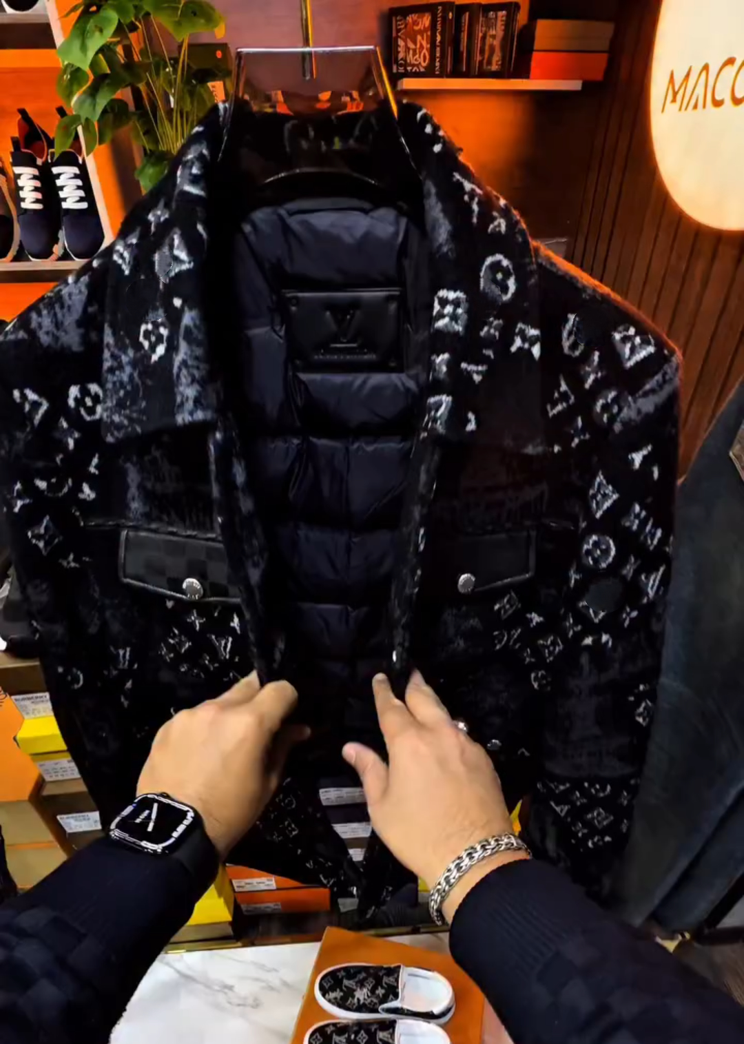 Printed thick warm jacket