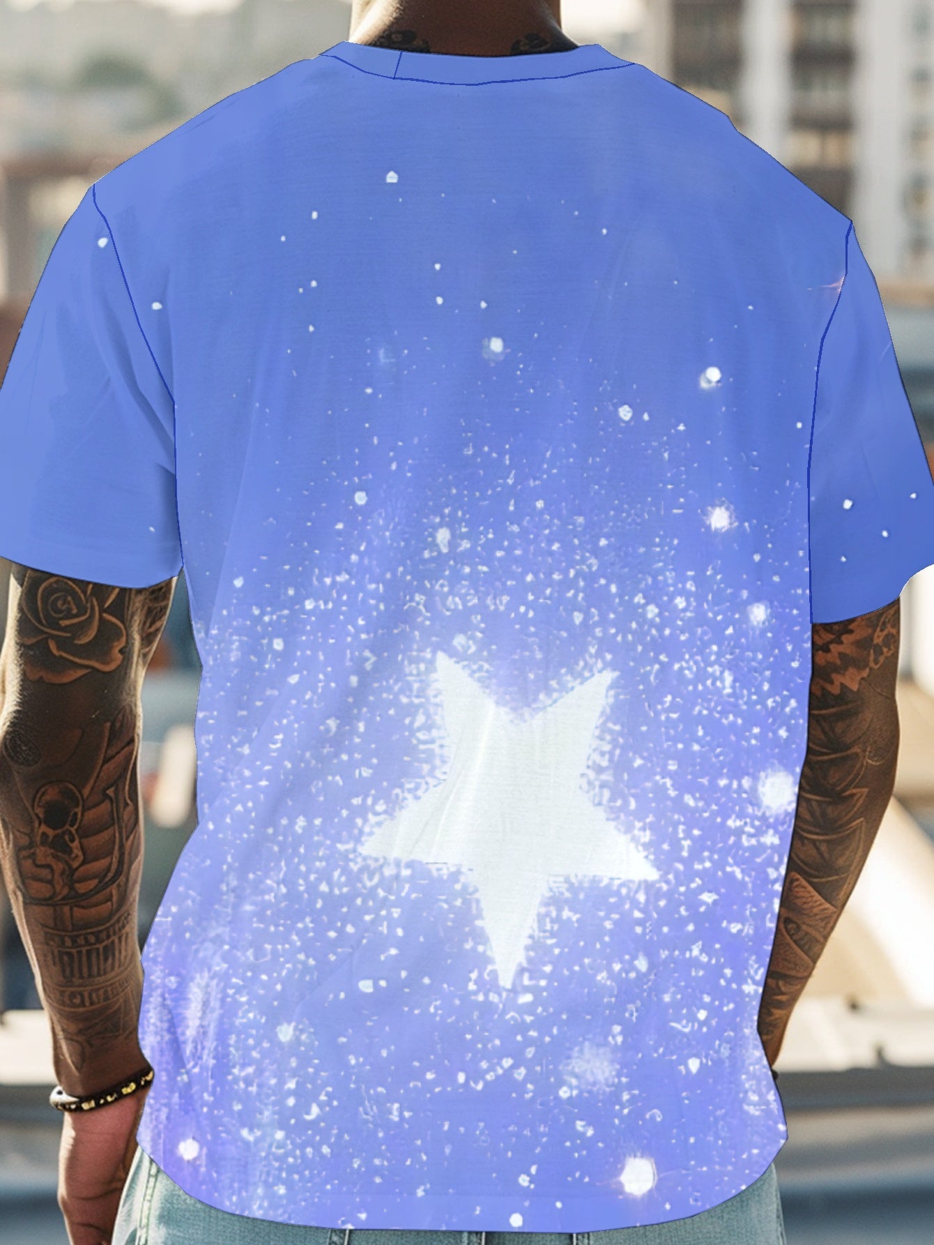 Mountains And Seas Dragon Men's short-sleeved T-shirt summer T-shirt top full of print