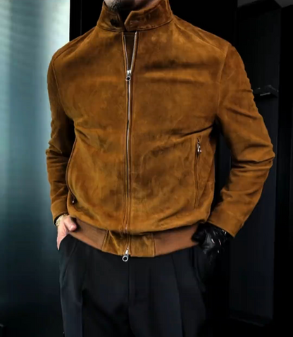 Caramel brown leather jacket