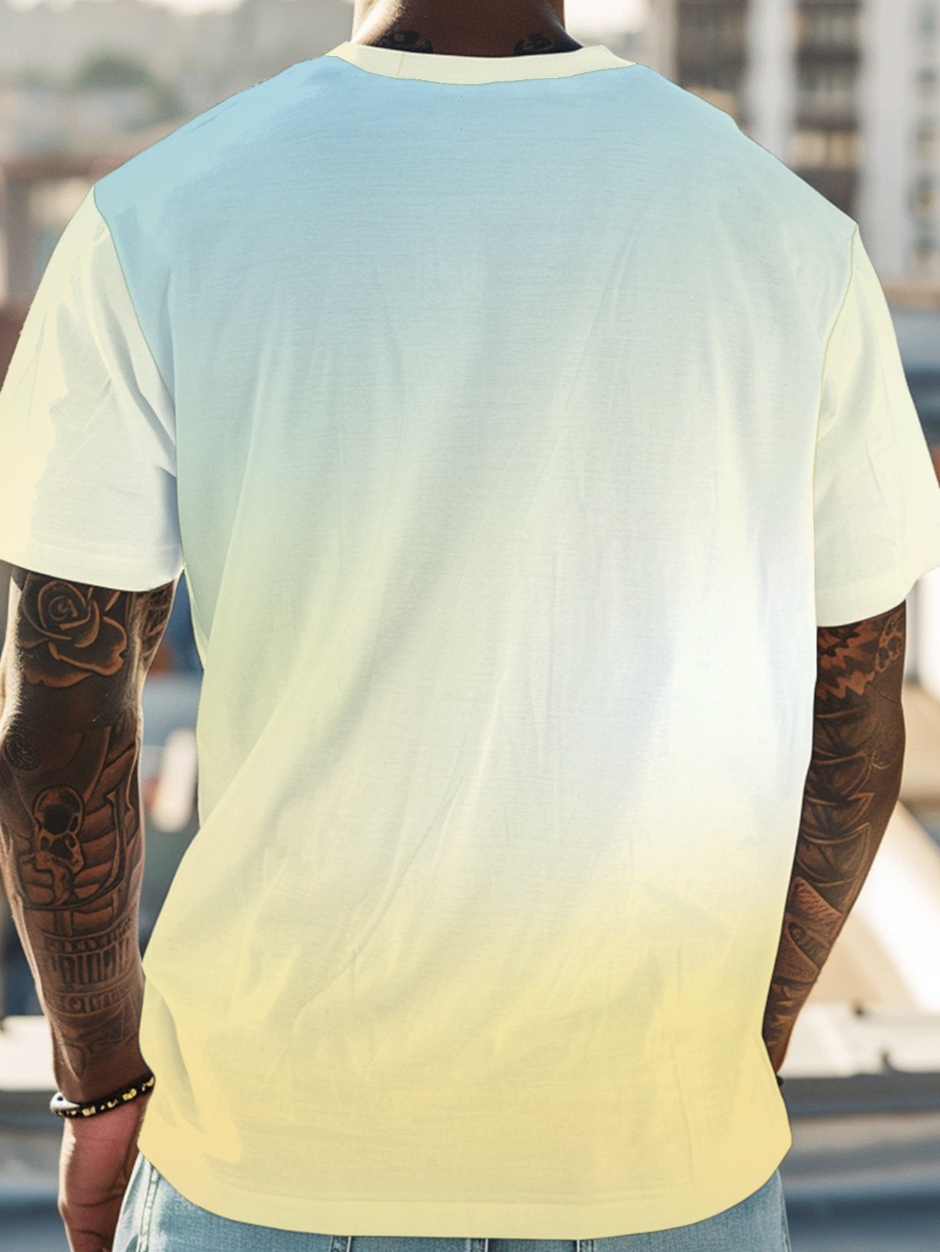 Dark Flowers Men's short-sleeved T-shirt summer T-shirt top full of print