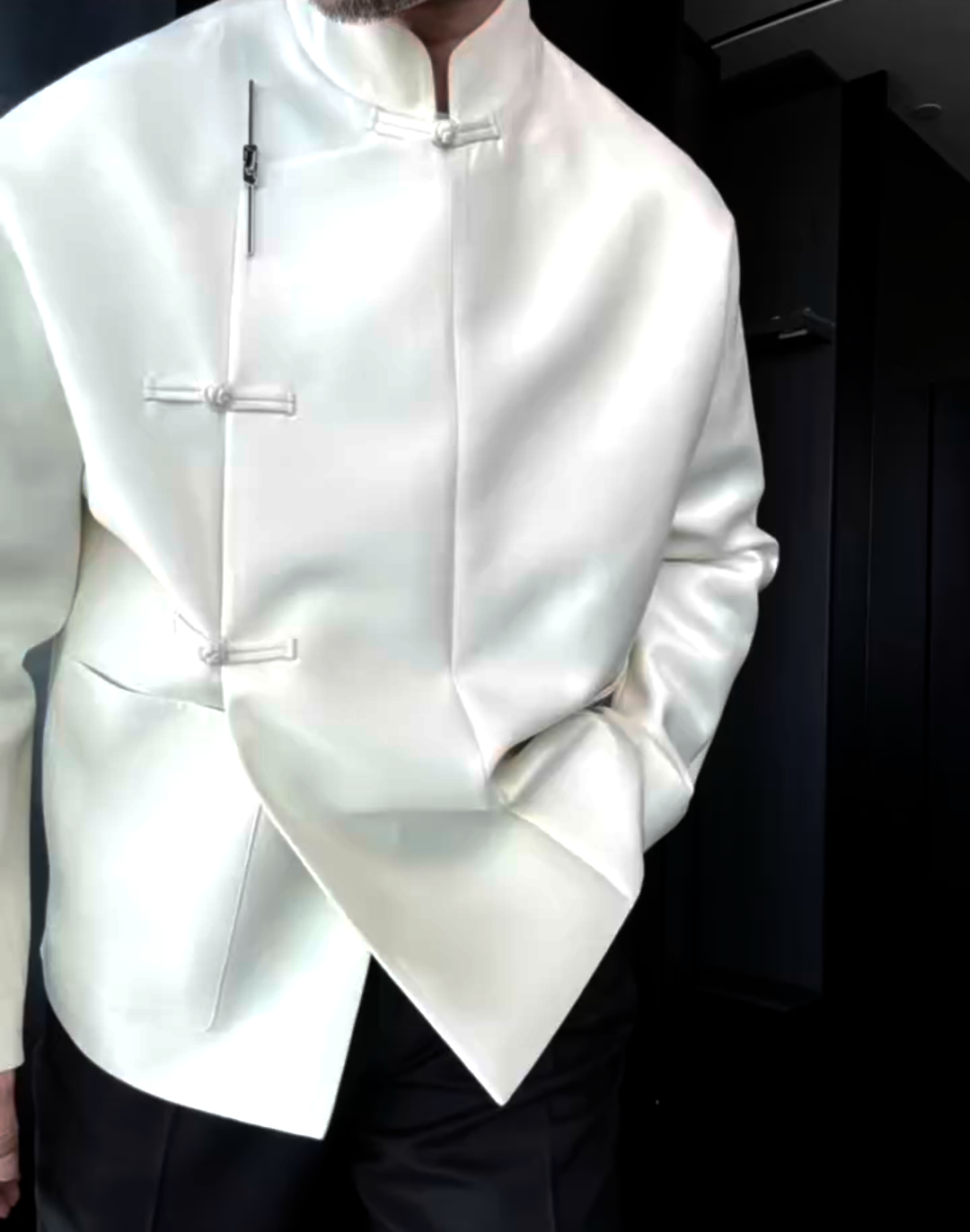 Chinese style stand collar buttoned jacket