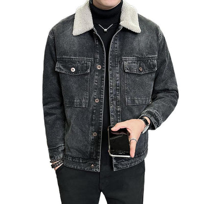 Autumn and winter thick retro denim jacket