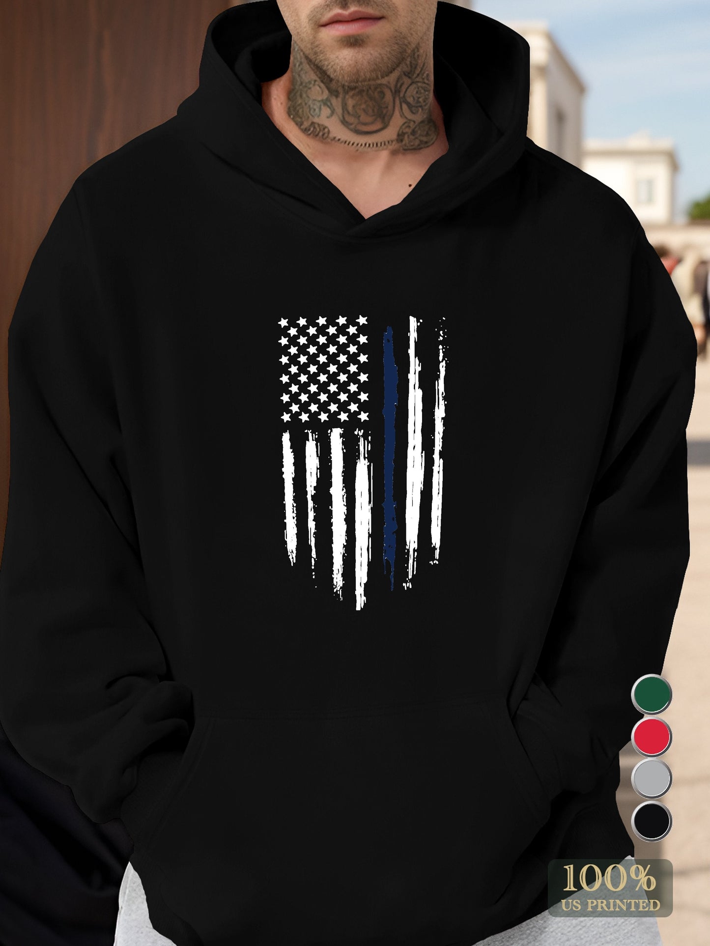 American Flag Men's hooded sweatshirt