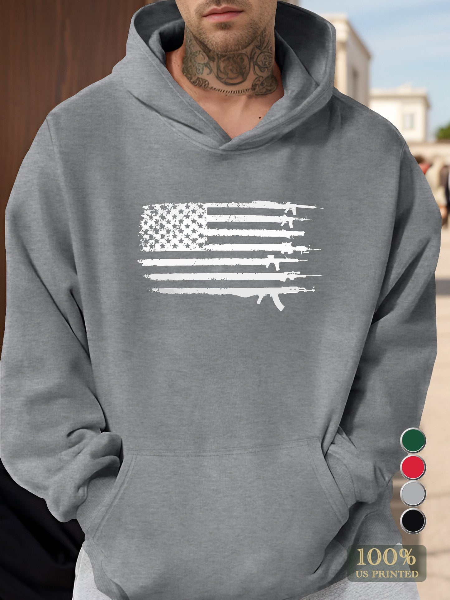 American Flag Men's hooded sweatshirt