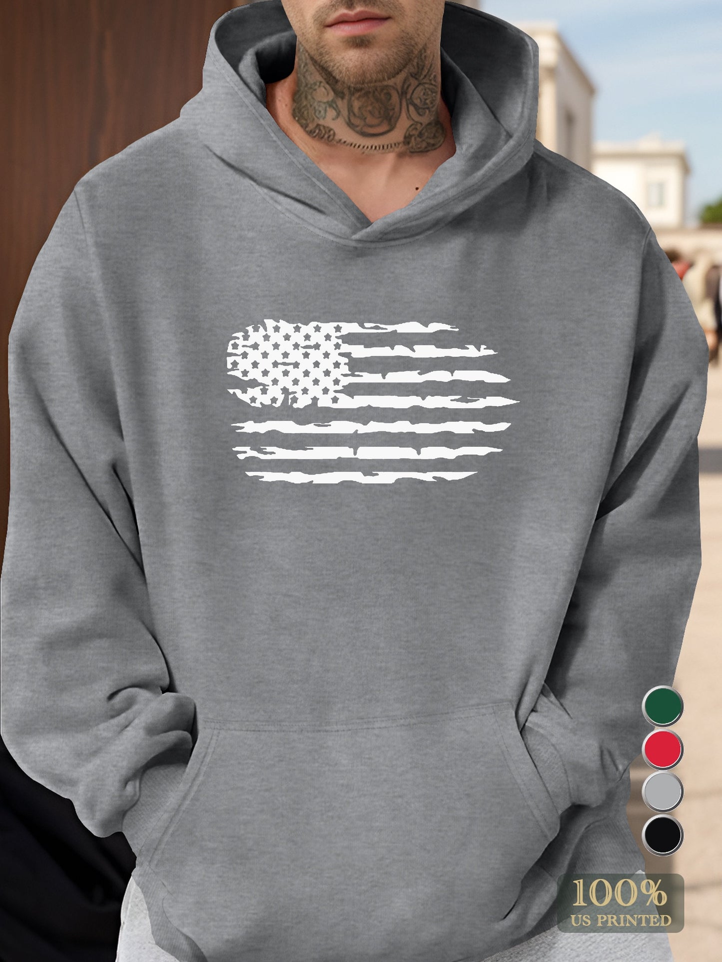 American Flag Men's hooded sweatshirt