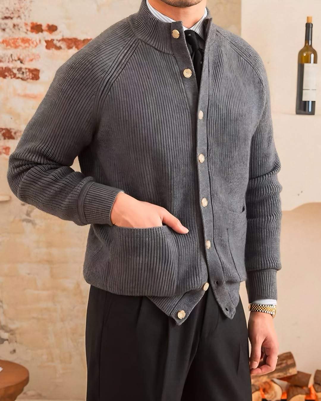 Men's high-end knitted jacket